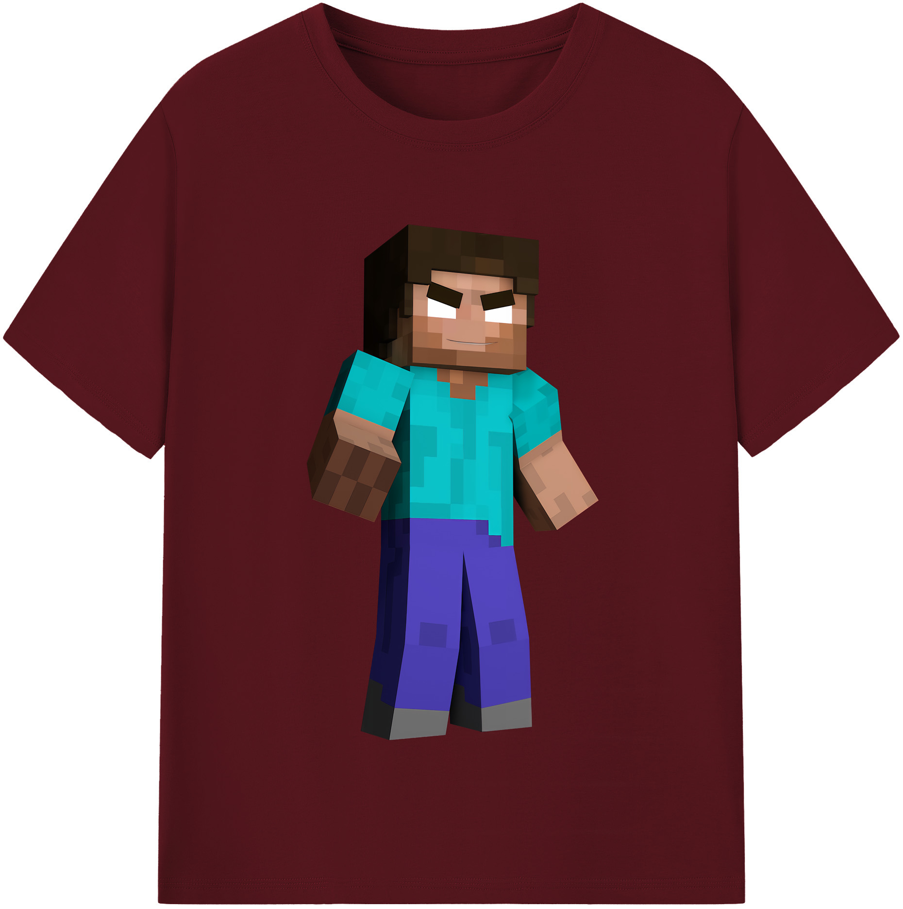 （画像用） マインクラフト ブロックの世界 Minecraft MC Block world 綿100％半袖Tシャツ（フロントプリント）